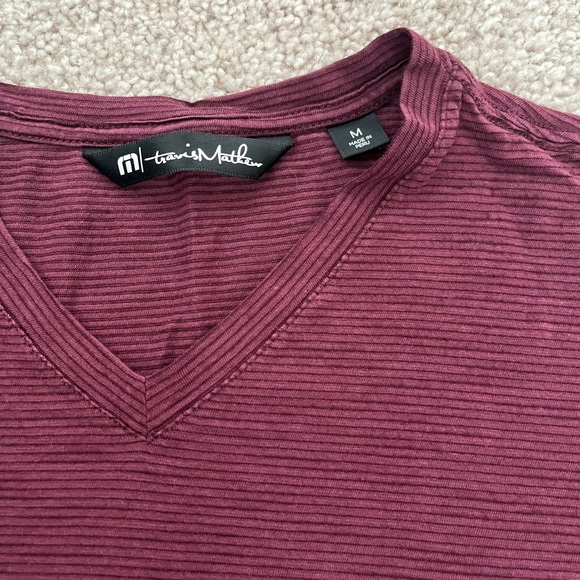 Travis Matthew Maroon V-Neck Shirt - Picture 3 of 3